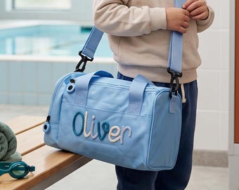 Bolsa de natación personalizada para niños, bolsa de viaje para niños pequeños con nombre, regalo de viaje para niños