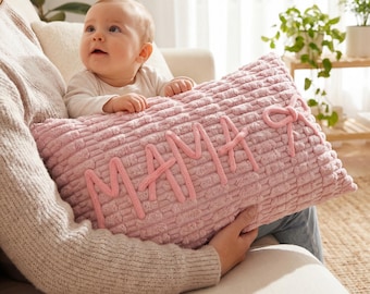 Benutzerdefinierte MAMA Kissen | Erstes Muttertagsgeschenk | Cord Hüftkissen für Mama