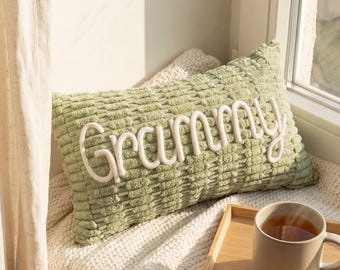 Personalisiertes Grammy Kissen | Muttertagsgeschenk für Oma | Gemütliches Wohnzimmer Kissen Dekor