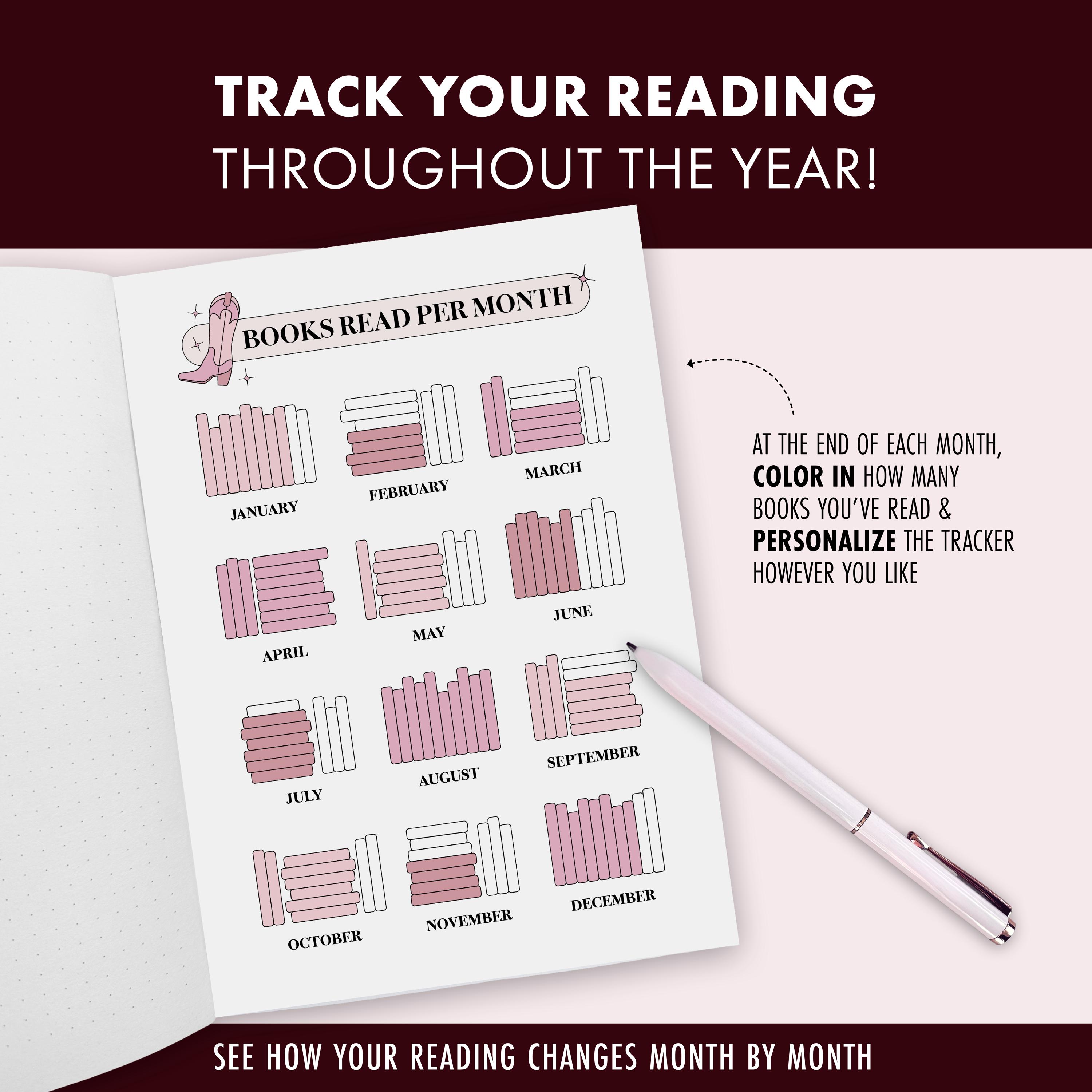 Monthly Bookshelf Tracker Printable | Reading Journal Insert (PDF ...