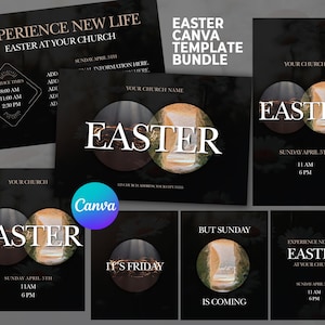 Easter Canva Template Bundle | Church Social Media Graphics (Digital Download)