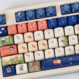 Cute MOA Profile Keycaps Set – PBT Keycaps | Kawaii Mechanical Keyboard Keycaps for MX Switch 60/65/75/87/100/Keyboards
