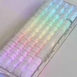 つや消しバックライトキーキャップセット | 韓国語/英語サイドプリント、OEMプロファイル、MXスイッチANSIレイアウト