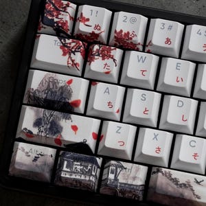 Japanese RGB Backlit Keycaps PBT Cherry Profile for MX Switches Mechanical Keyboard