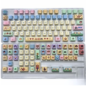 Stardew Valley Theme Keycaps for Mechanical Keyboard, Gaming Keycap Set, Cherry Profile,  Artisan Keycaps