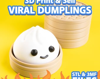 Dumpling Fidget Clickers, spinners en sleutelhangers STL downloaden