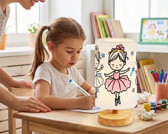 DIY Paintable Table Lamp, Custom Night Light for Kids, Arts and Crafts for Creative Kids, DIY Home Decor, Sea Animals Lamp, Ballerina Light