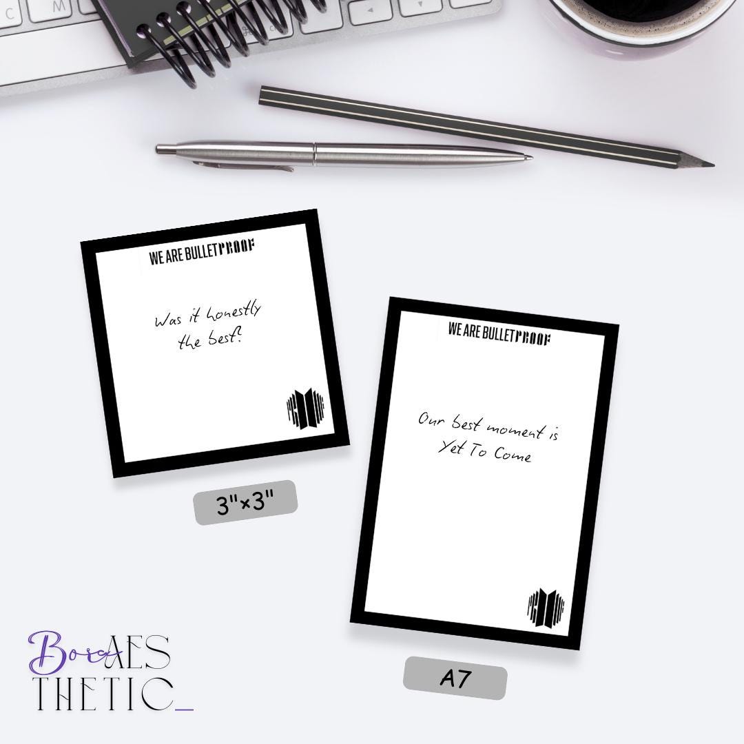BTS - PROOF Digital Printable Notepads Stationery | Journal Memo Paper ...