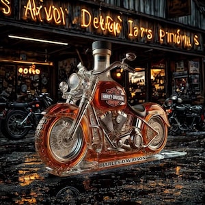 Motorrad Whisky Dekanter Flasche, Harley Style Biker Schnaps Karaffe, Geschenk für Männer, Mann Freund Geschenk, Bar Decor