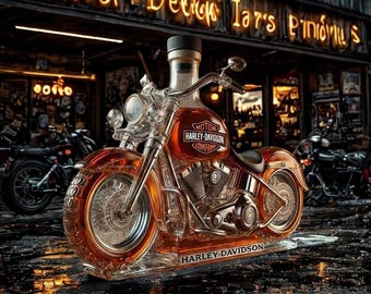 Motorrad Whisky Dekanter Flasche, Harley Style Biker Schnaps Karaffe, Geschenk für Männer, Mann Freund Geschenk, Bar Decor