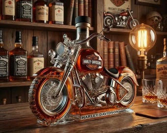 Harley Motorcycle Whiskey Decanter Bottle Style Biker Liquor Decanter Gift for Men Boyfriend Gift Bar Decor Biker Whiskey Bottle 2026
