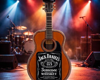 Acoustic Guitar Whiskey Bottle Decorative Liquor Bottle for Bar Display Gift Music Lovers Decanter Bottle  Men Gift Bar Decor Rock Music
