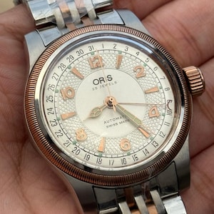 Vintage Oris Big Crown Pointer Date Automatik 25 Jewels Swiss Made Two Tone Uhr