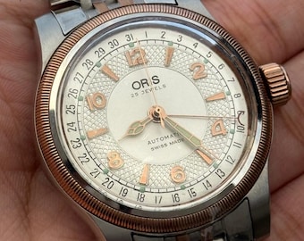 希少なヴィンテージ ORIS レッドダイヤル 機械式手巻き FHF