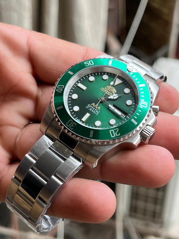 Orient Automatic Diver-Style Green Dial Watch (21… - image 4