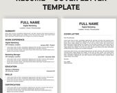 Minimal ATS Resume Template | Modern Cover Letter, Word & Google Docs (Digital Download)