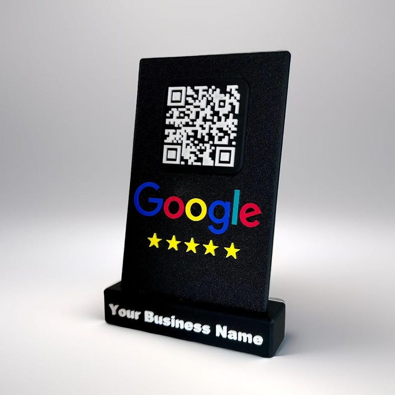 Custom Google Review QR Code Stand – Business Table Sign, Scan to Leave ...