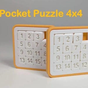 Mini Sliding Puzzle 4x4 | Pocket Brain Teaser Game | Stocking Stuffer