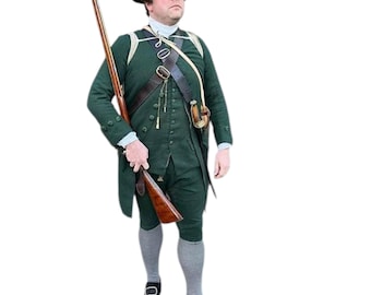 Traje de frac colonial para hombre / Uniforme de la Guerra de Independencia de Estados Unidos / Recreación histórica