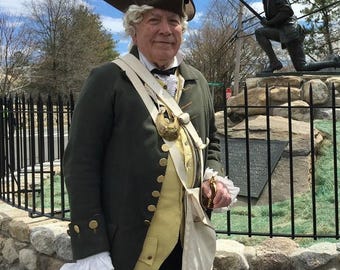 Levita colonial para hombre – Atuendo de caballero para recreaciones históricas de la década de 1770