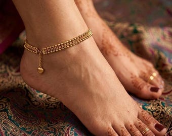 Gold Anklet Bracelet for Women - Non-Tarnish Summer Boho Beach Jewelry Gift| Adjustable ankle bracelet