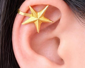 Gold Starfish Ear Cuff| Sold as pair| No Piercing Cartilage Earring| Coastal Beach Jewelry