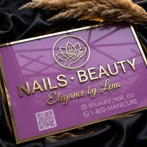 Premium Nail Art Sign • 3D Acrylic Logo for Beauty Room • Custom Wall Decor for Pedicure Station & Nail Studio Master Classes