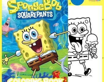 SpongeBob Coloring Book for Kids | 50 Fun Printable Pages | PDF Instant Download | Cartoon Coloring Activity Book A4