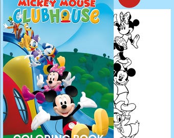 Kids Mickey Mouse Clubhouse Coloring Book | 65 Printable Pages | Digital PDF A4 | Instant Download