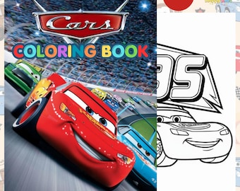 Cars Coloring Book for Kids |Inspired Coling pages | Printable PDF A4 | Toddler Activity Book | Lightning McQueen Coloring Pages