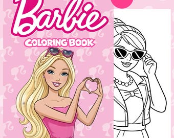 BARBIE Coloring Book | 60 Printable Coloring Pages | PDF Digital Download A4 Printable Activity Book Instant Download | Girls Coloring Book