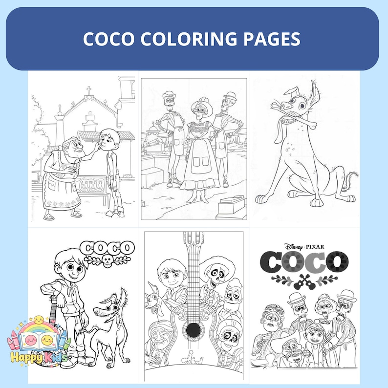 Coco Coloring Pages Printable PDF Coloring Pages for Kids | Disney ...