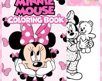 Minnie Mouse Coloring Book – 80 Cute Coloring Pages for Kids, Toddler & Preschool Activity Book, Disney Inspired Printable PDF A4