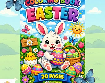 Easter Coloring Book for Kids – Printable Toddler Coloring Pages, Cute Bunny & Egg Coloring Sheets, Digital Download for Preschool