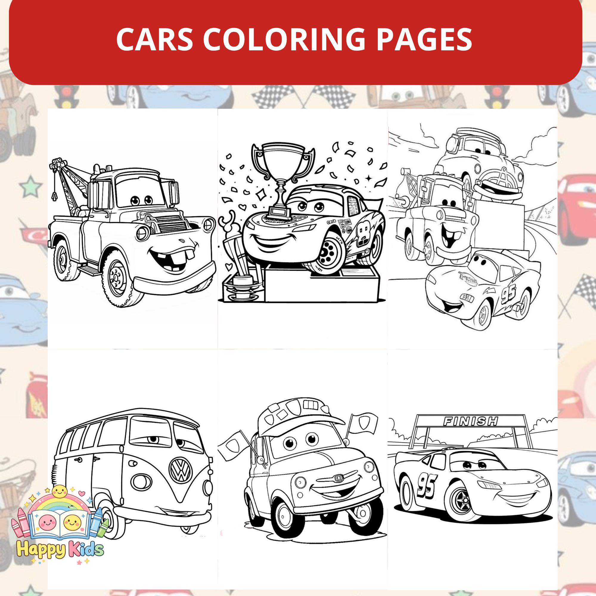 Cars Coloring Book for Kids |inspired Coling Pages | Printable PDF A4 ...