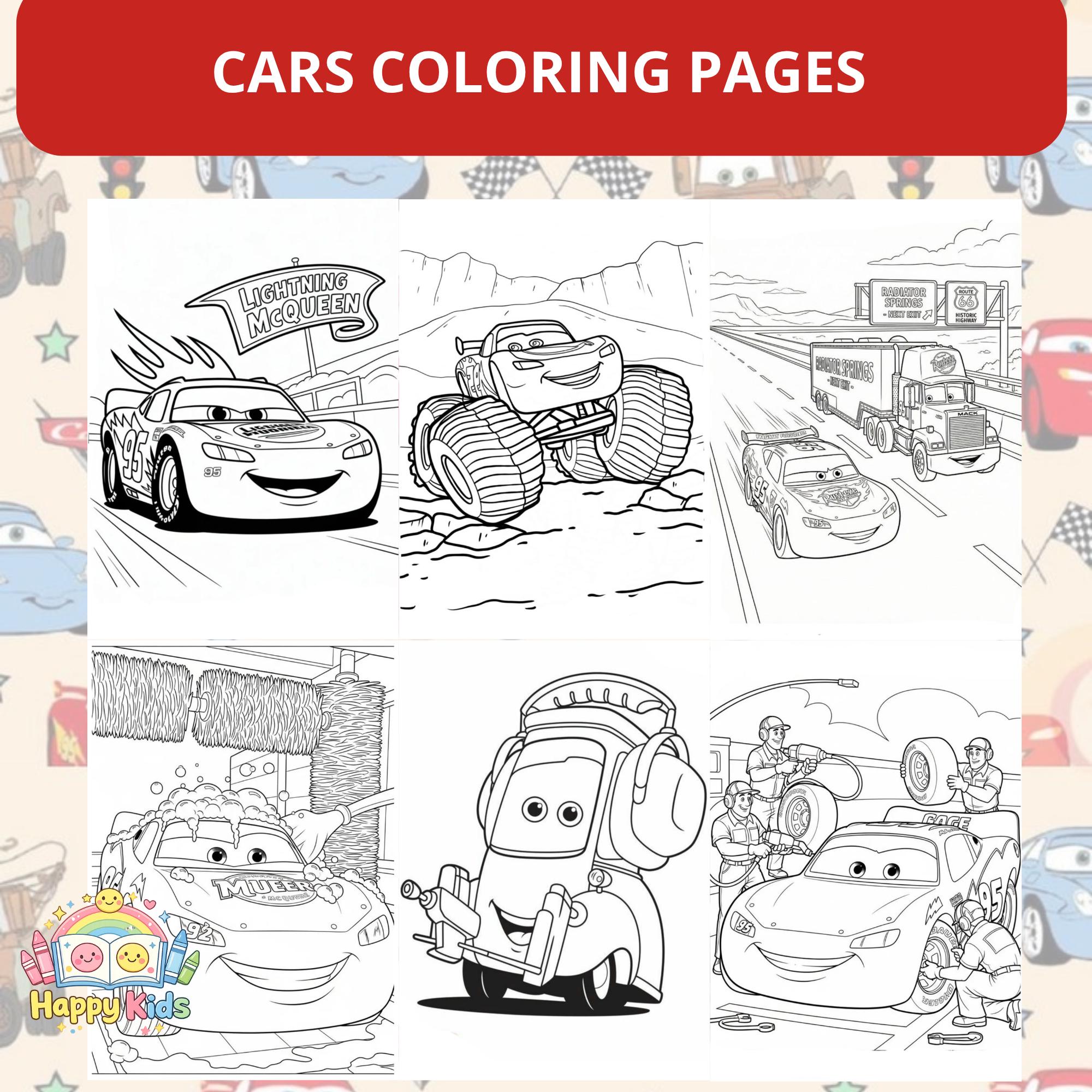 Cars Coloring Book for Kids |inspired Coling Pages | Printable PDF A4 ...