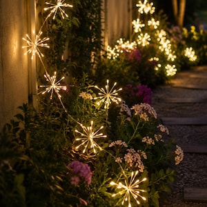 Starburst String Lights, Fairy Lights, Indoor Outdoor Lights, Starburst LED Lights, Patio Garden Decor, Wedding Party Lighting