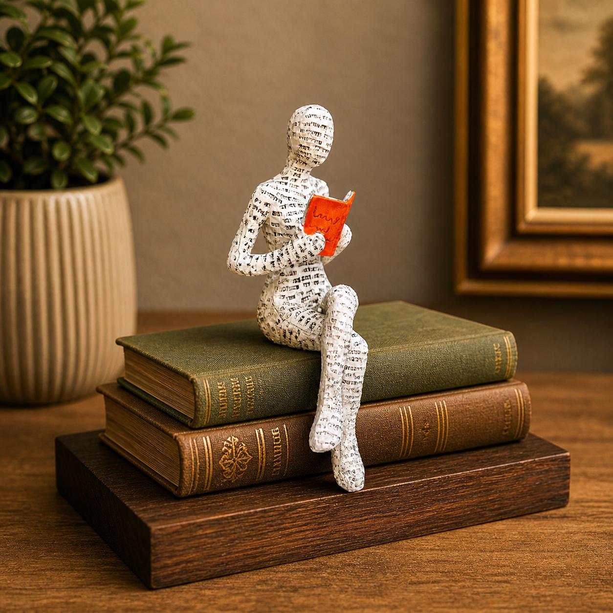 Reading Woman Figurine, Book Lover Gift, Bookworm Decor, Reading ...