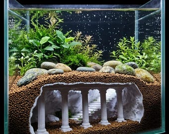 Geheimen van de grot in het Romeinse aquarium | Visschuilplaats in Romeinse ruïnes | 3D-geprinte decoratie