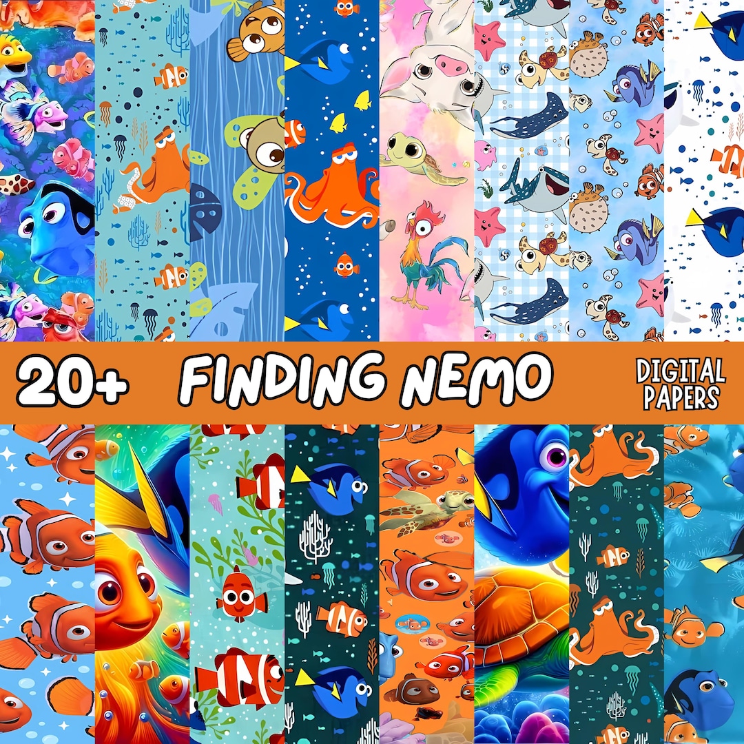 20+finding Nemo Inspired Digital Paper Pack| Ocean Adventure Digital ...