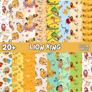 20+ Lion King Digital Papers: 12x12 Patterns for Scrapbooking Instant Download