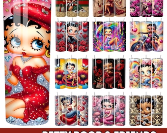 50+ Betty Girl Cartoon Tumbler PNG Bundle Designs Digital Downloads