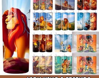 20+ Lion King Tumbler Wrap Designs, 20oz Skinny Tumbler, Sublimation PNG Instant Download