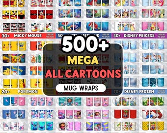 Bundel van 500+ mega-mokomslag, 11oz en 15oz moksublimatieontwerpen, mok voor leraar, mok met foto, mama-mok, koffiemok, cartoon mokomslag, mokbundel