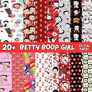 20+ Digital Paper, Betty Boop Patterns,  Seamless Patterns, Digital Backgrounds, Betty Boop Digital  Download Bundle