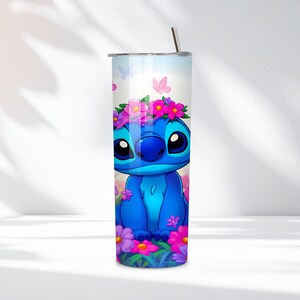 Stitch Tumbler Sublimation Design Download PNG, Inflated Stitch Tumbler Sublimation Wrap PNG, 3D Stitch 20 oz Tumbler Wrap Digital Download image 4