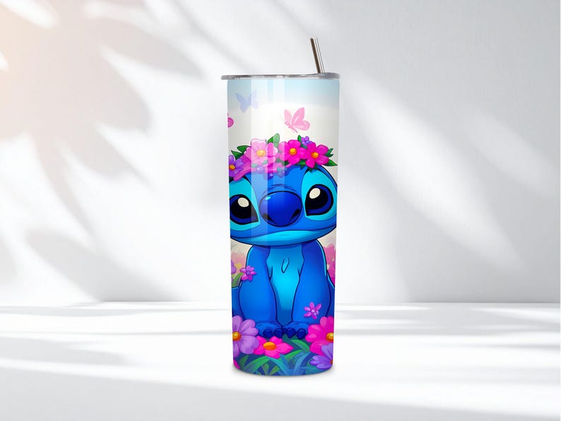 Stitch Tumbler Sublimation Design Download PNG, Inflated Stitch Tumbler Sublimation Wrap PNG, 3D Stitch 20 oz Tumbler Wrap Digital Download image 4