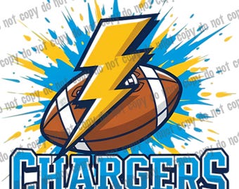 Charger Football PNG, Style vintage de football de Los Angeles PNG, rétro Los Angeles imprimable, téléchargement numérique de football américain