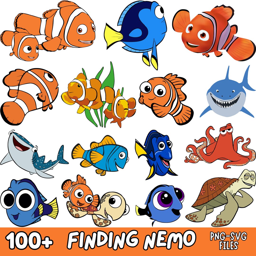 100+ Nemo SVG, Nemo PNG Clipart Bundle, Fish Clipart for Nemo, Finding ...