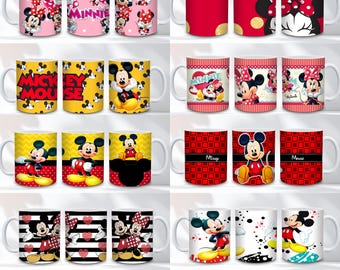 30+ Mickey Mouse-wrapbundel | Mickey en vrienden 11 en 15 oz mok sublimatieontwerpen, instant download